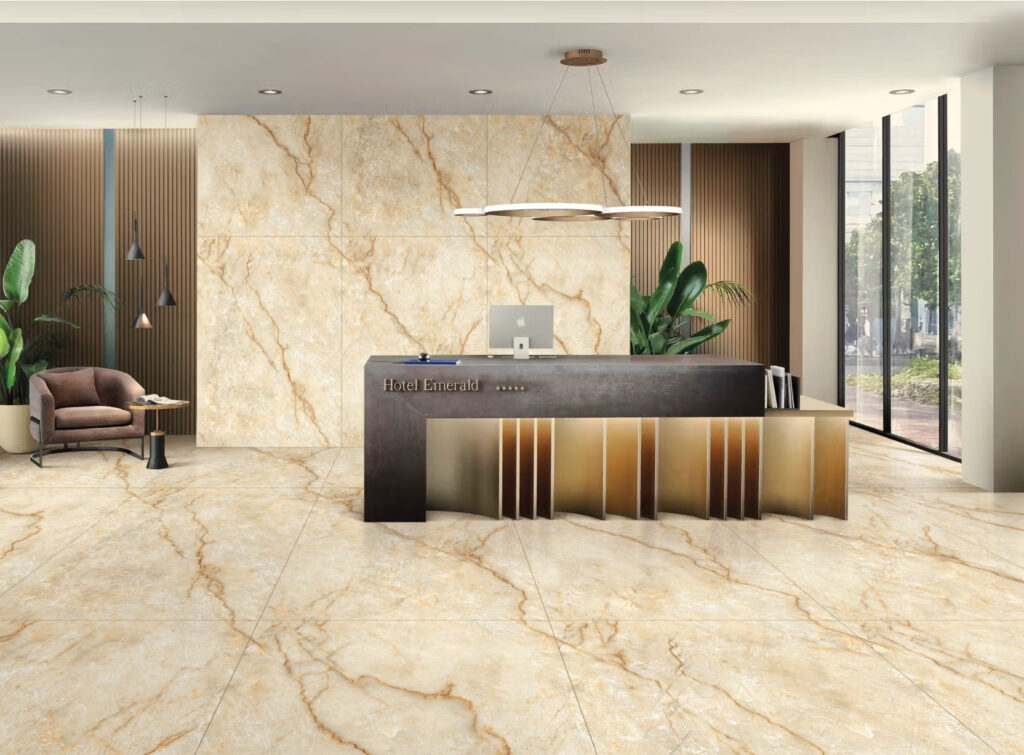 budget living room renovation with modern tiles in Panchkula