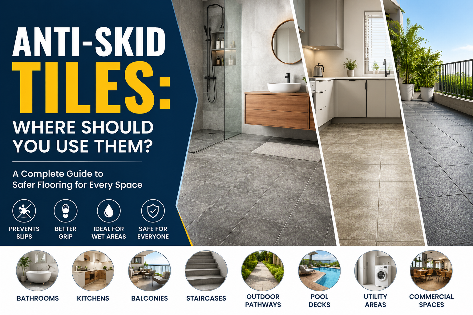 Anti-Skid Tiles: Where Should You Use Them? | Complete Guide for Safer Flooring